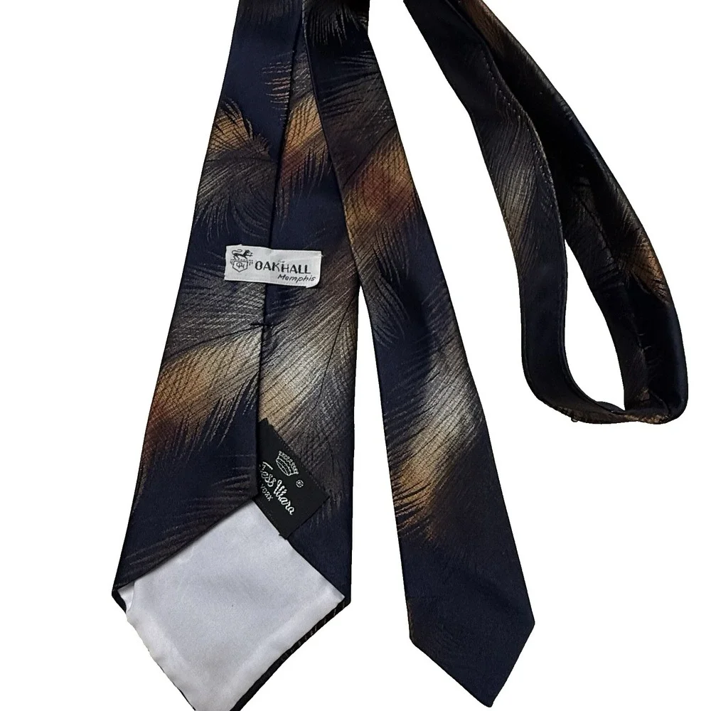 Oak Hill Memphis Countess Wara New York Men's Neck Tie Logo Brown Blue